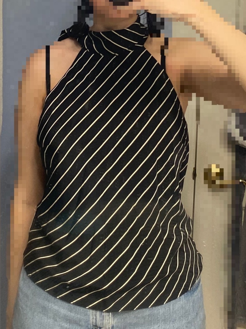 Lauren Ralph Lauren silk asymmetrical sleeveless halter top, size 8